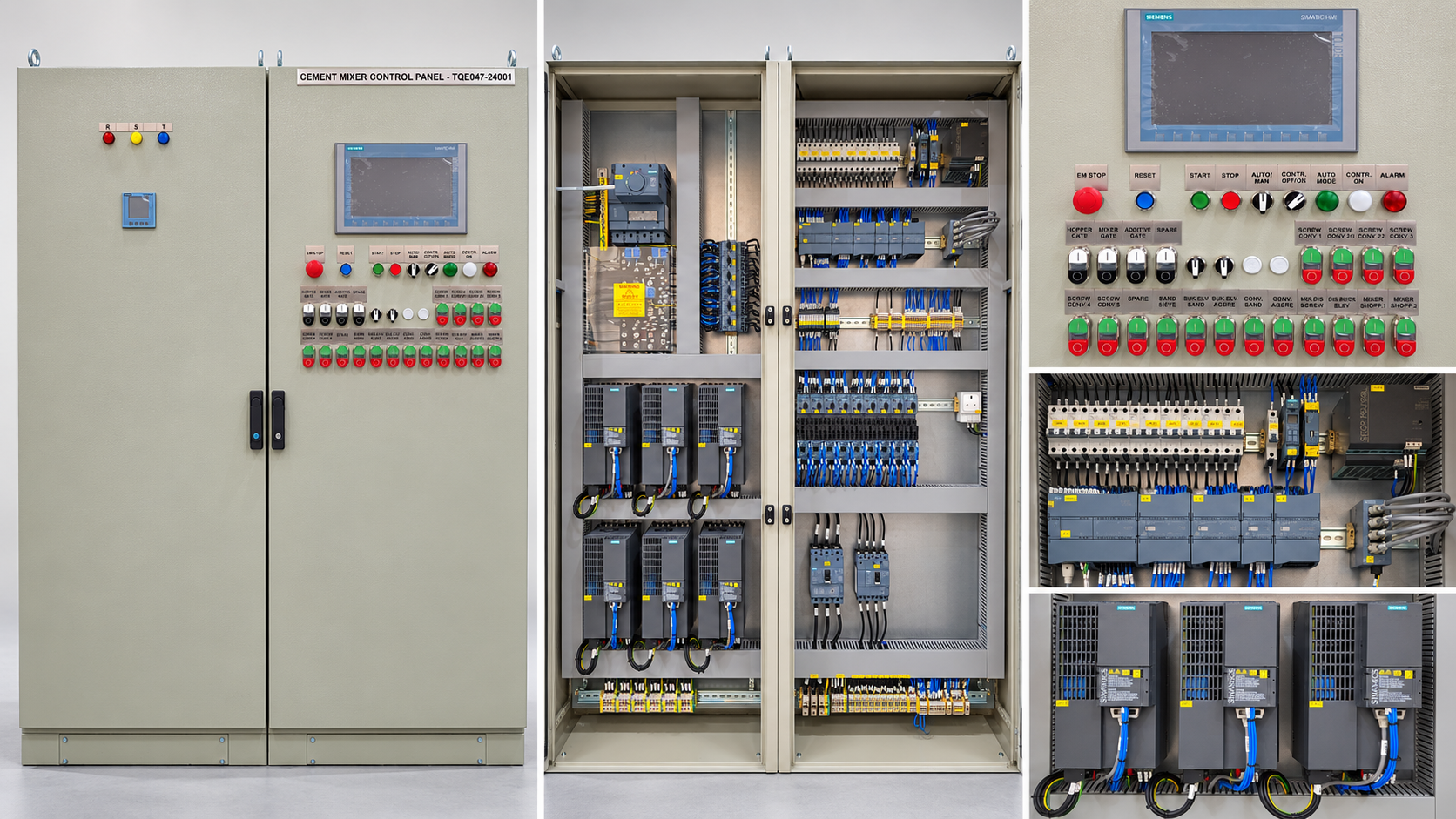 Cement Mixer Control Panel – PLC & VFD Automation